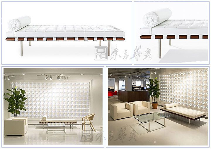 現(xiàn)代經(jīng)典休閑椅|真皮休閑椅|辦公家具|巴賽羅那休息床|休閑床